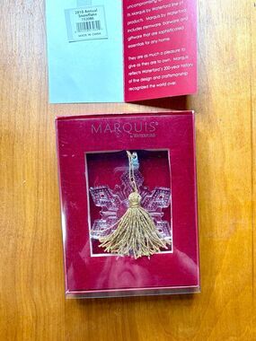 Marquis by Waterford 2010 Annual Snowflake Ornament Red & Gold